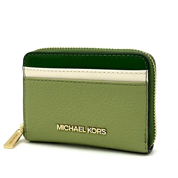 Michael Kors Medium ZA Card Case Wallet Fern Green Multi Women